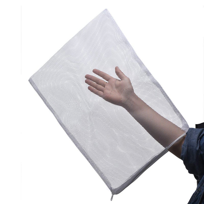 ALEGI Large Filter Media Bags,Aquarium Mesh Bags with Plastic Zipper,White Net Bags for Bio Balls, Ammonia Remover 17.8" by 13.5" (4pcs) - Image 1